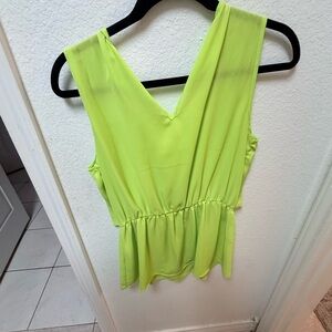 My Beloved Neon Green Sleeveless Blouse